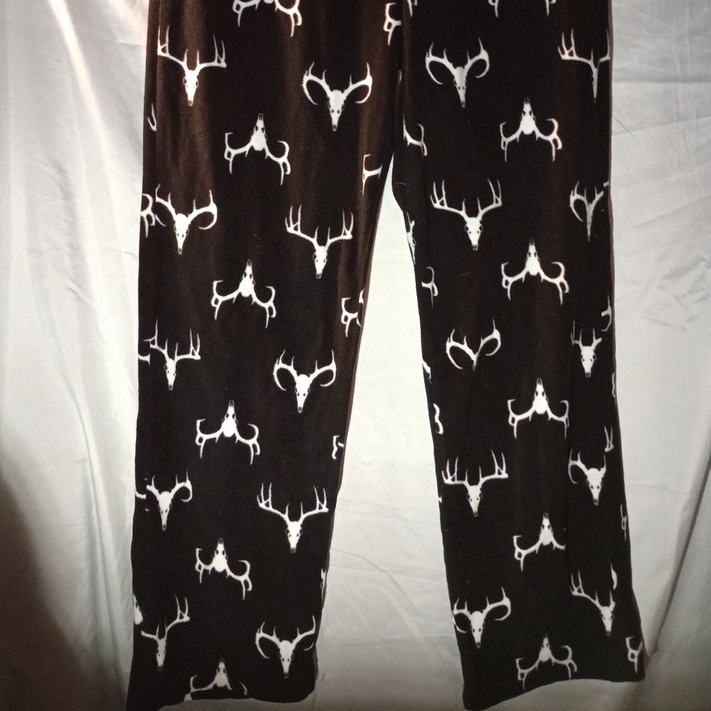 Deer Skull Print on Black Pajamas